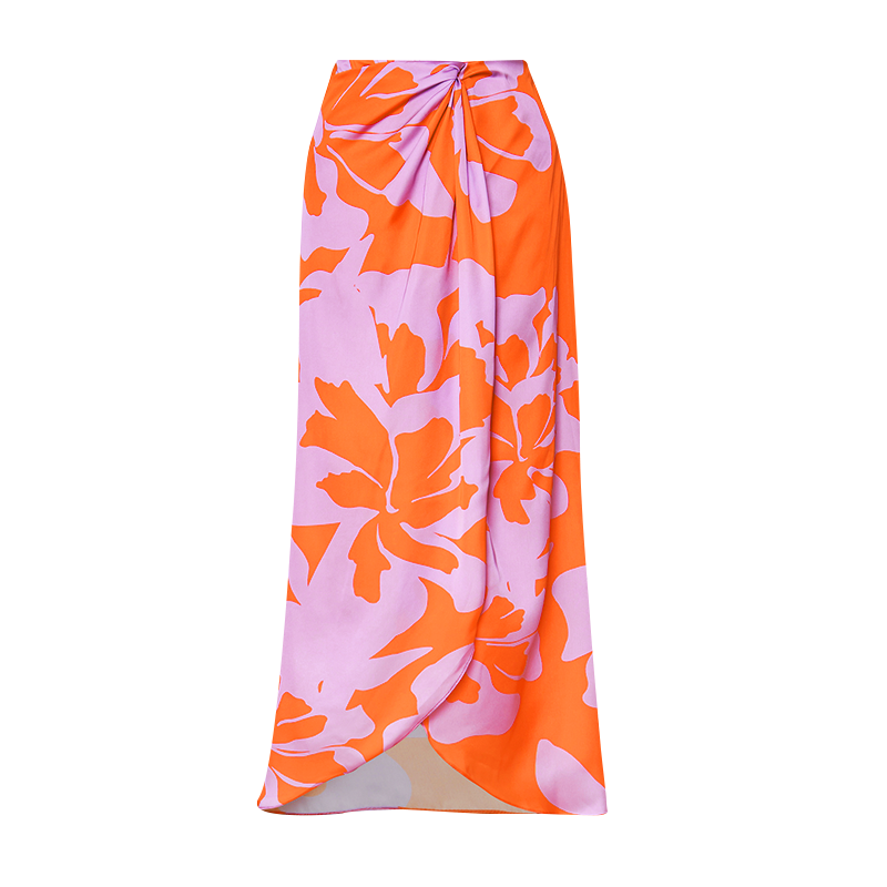 Off Shoulder Ruffled Printed One Piece Swimsuit and Skirt Flaxmaker