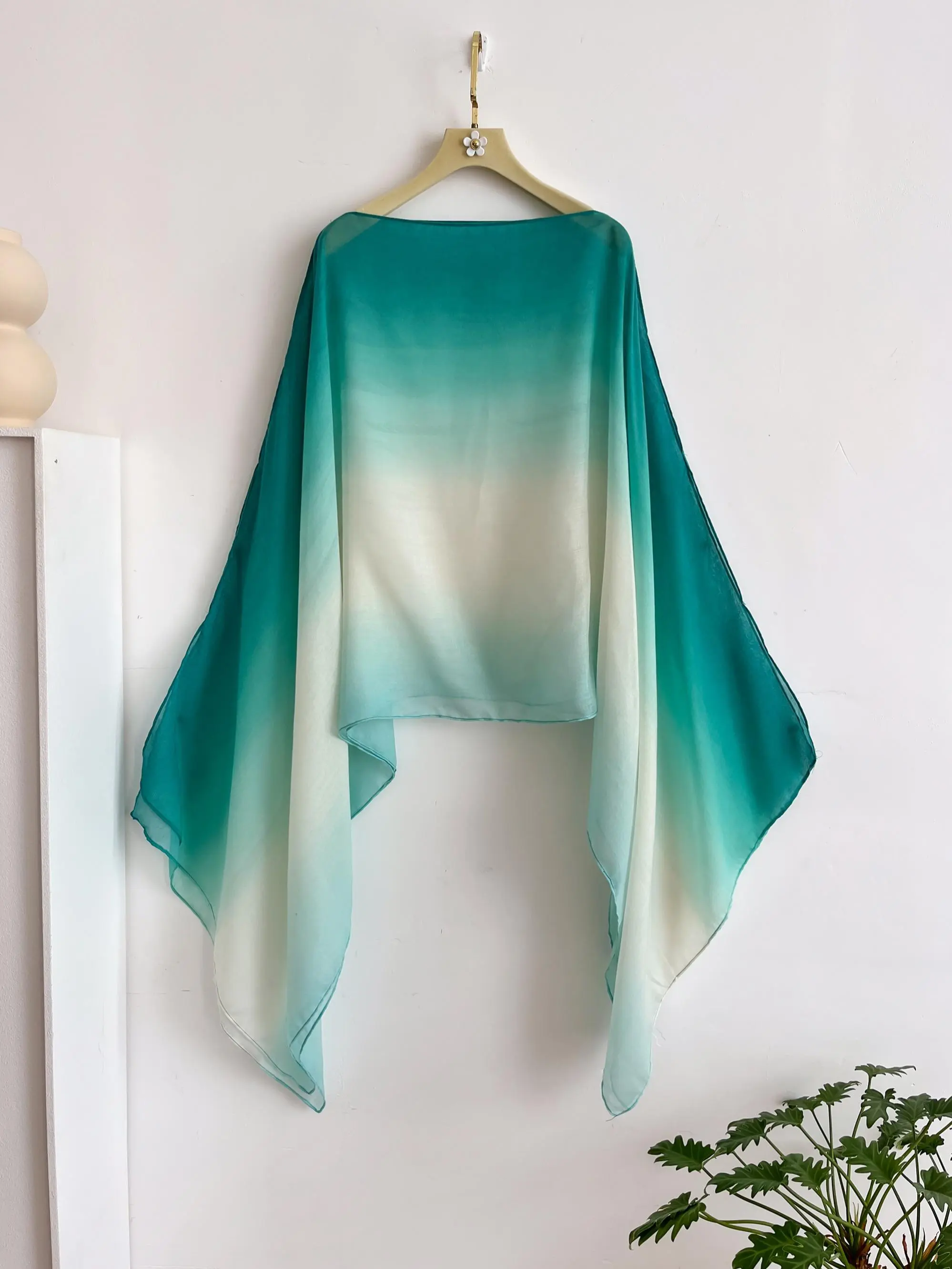 Women's Ombre Print Viscose Shawl, Casual Versatile Summer Scarf for All Seasons, Fashion Modern Accessory for Women & Girls