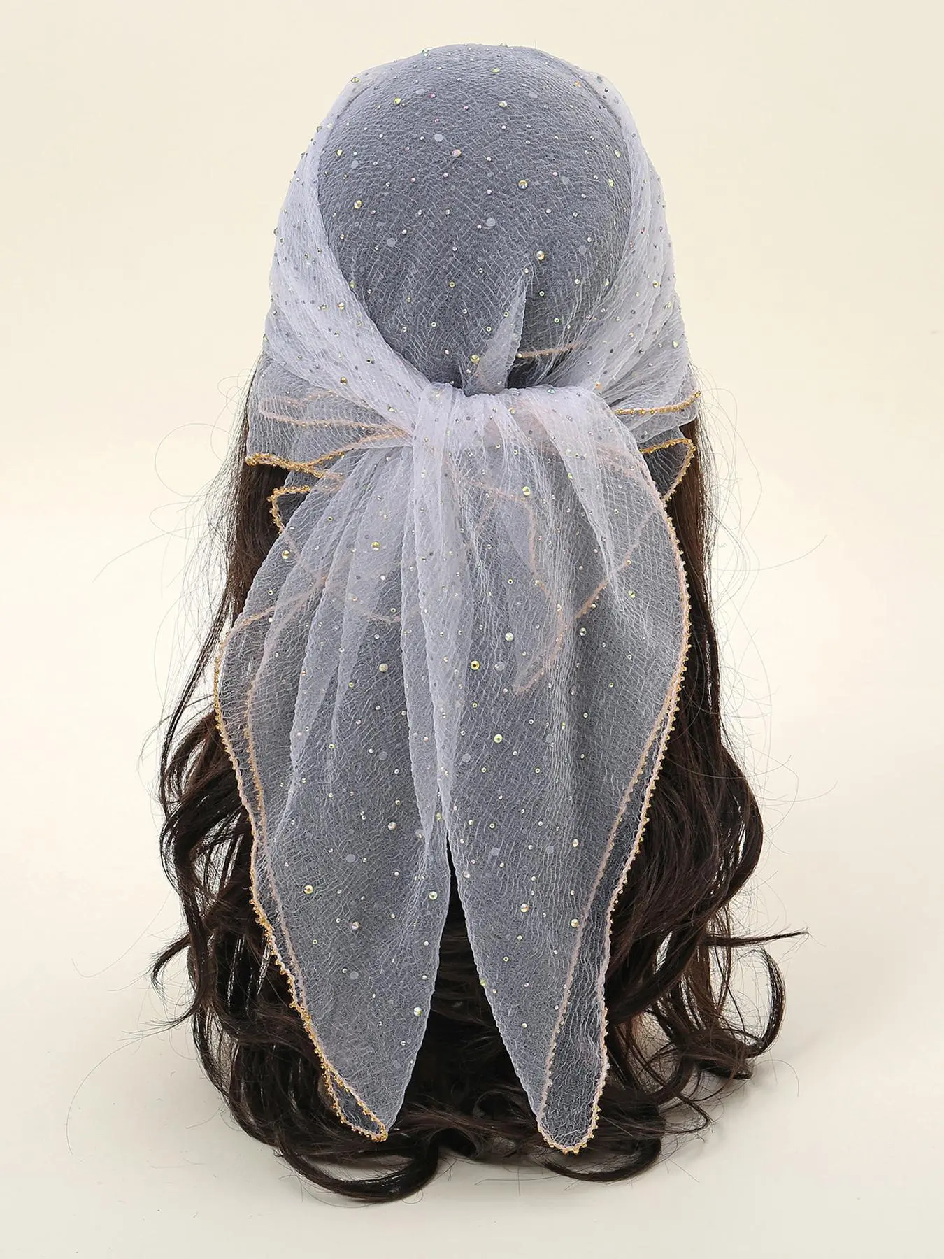 Women's Glitter Decor Scarf, Elegant Scarf for Daily Wear, Casual Trendy Scarf for Women, Trendy All-match & Exquisite Scarf for Birthday Gift, Scarf for Hair