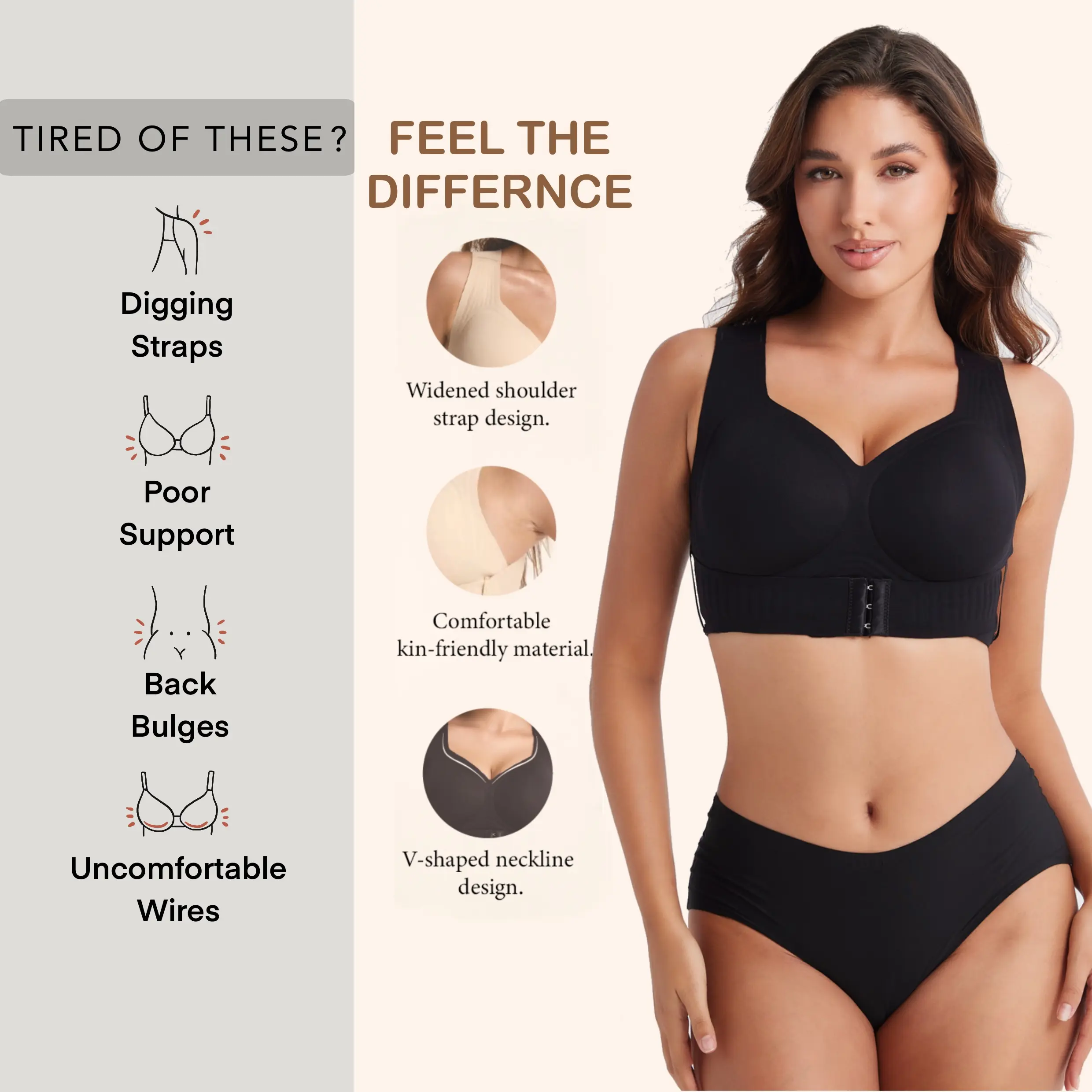 Posture Bra, women’s beige wireless bra, soft breathable non-removable molded cups, yoga fitness sportswear for gym and daily training, summer vibes bra Soft Comfy Bra Seamless Shaping Bras push up bra bras for women minimizer bra jelly bra