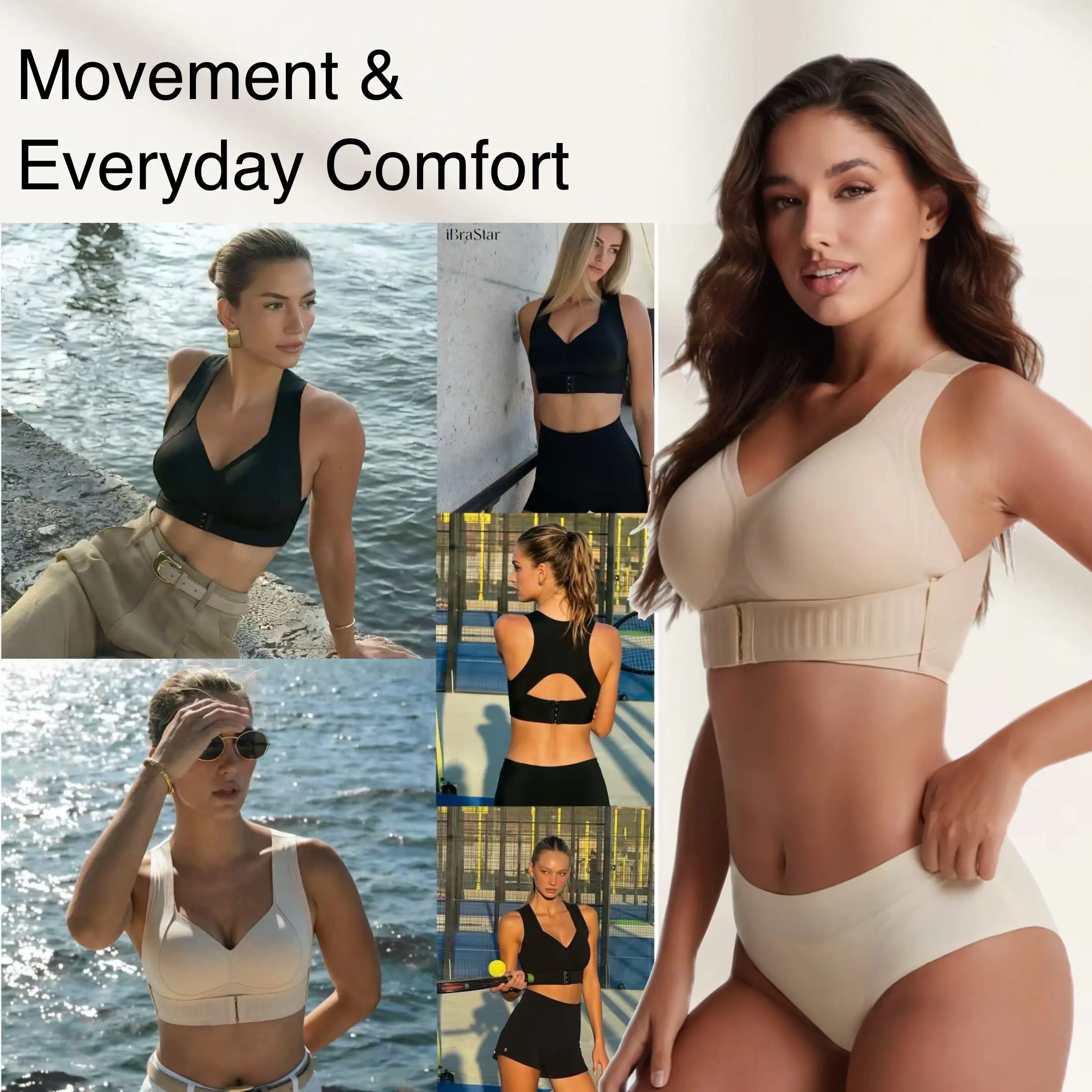 Posture Bra, women’s beige wireless bra, soft breathable non-removable molded cups, yoga fitness sportswear for gym and daily training, summer vibes bra Soft Comfy Bra Seamless Shaping Bras push up bra bras for women minimizer bra jelly bra