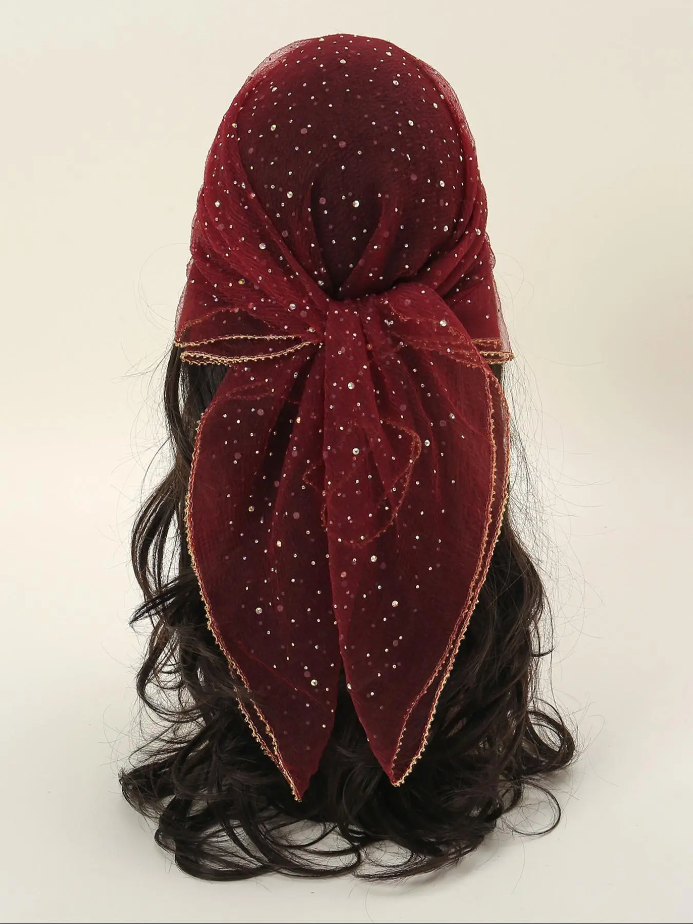 Women's Glitter Decor Scarf, Elegant Scarf for Daily Wear, Casual Trendy Scarf for Women, Trendy All-match & Exquisite Scarf for Birthday Gift, Scarf for Hair
