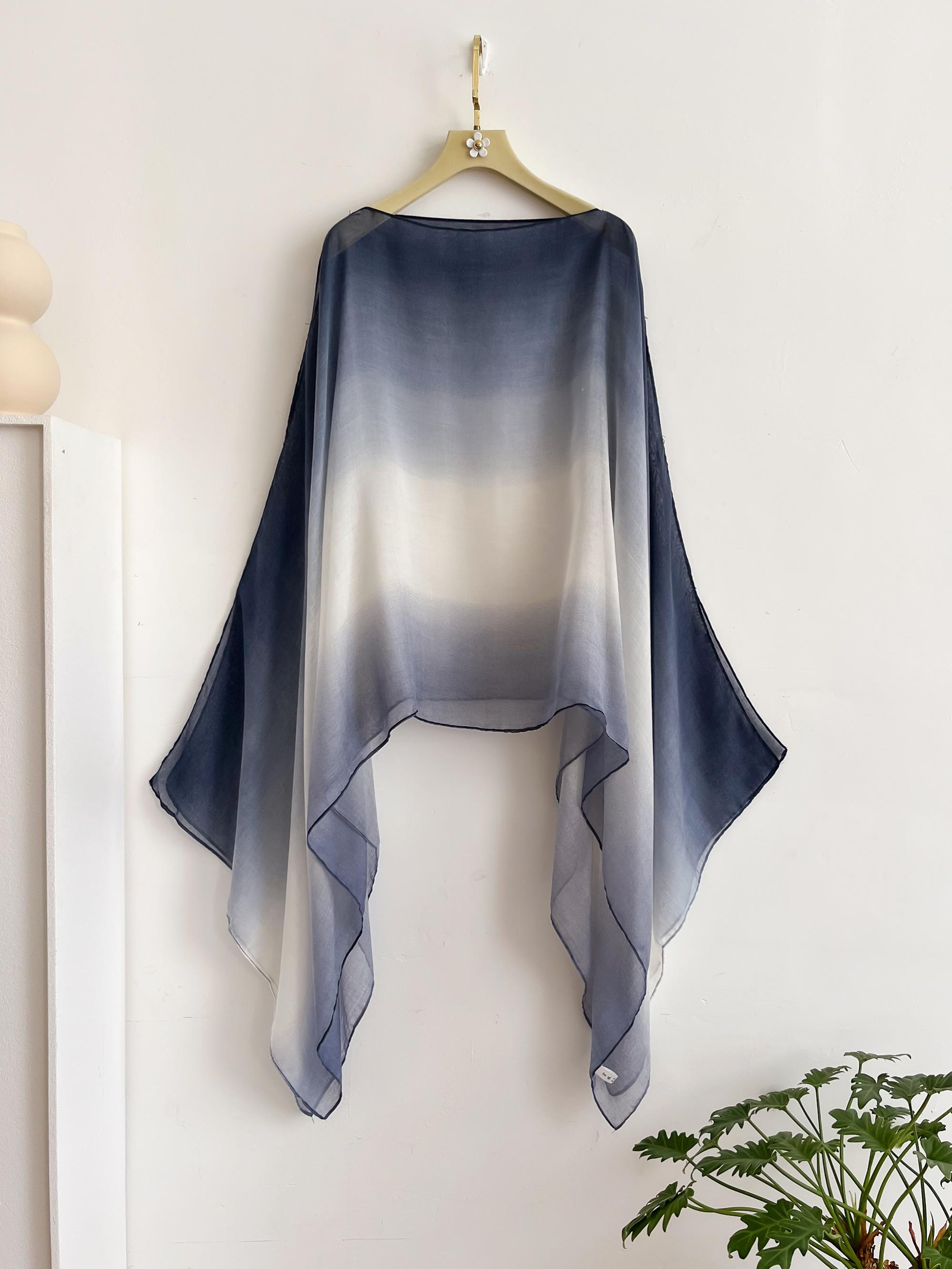 Women's Ombre Print Viscose Shawl, Casual Versatile Summer Scarf for All Seasons, Fashion Modern Accessory for Women & Girls