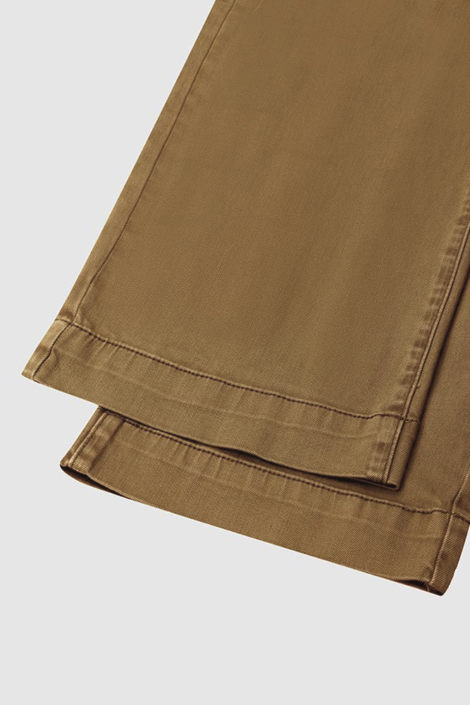 Double Button Mid Waist Straight Leg Pants