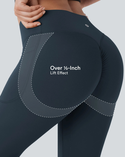 High Waisted Scrunch Butt Lifting Tummy Control Pocket Shaping Training Leggings