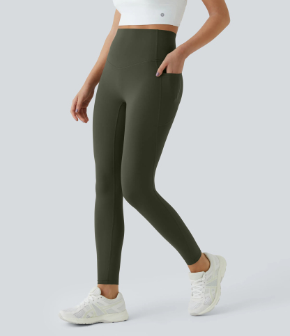 High Waisted Tummy Control Pocket Shaping Training Leggings