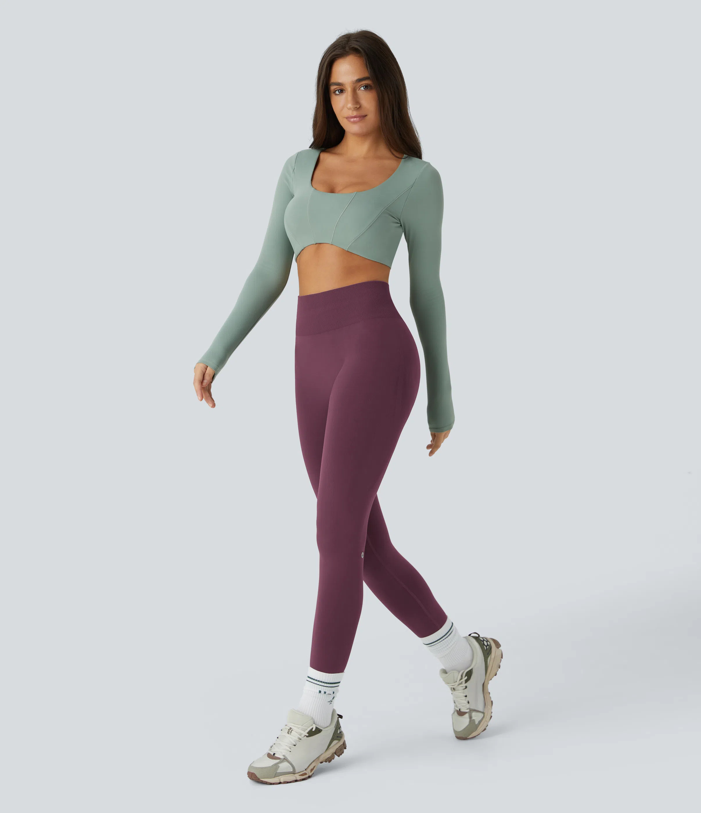 OneForm Seamless Flow Mid Rise Tummy Control Butt Lifting Yoga Leggings