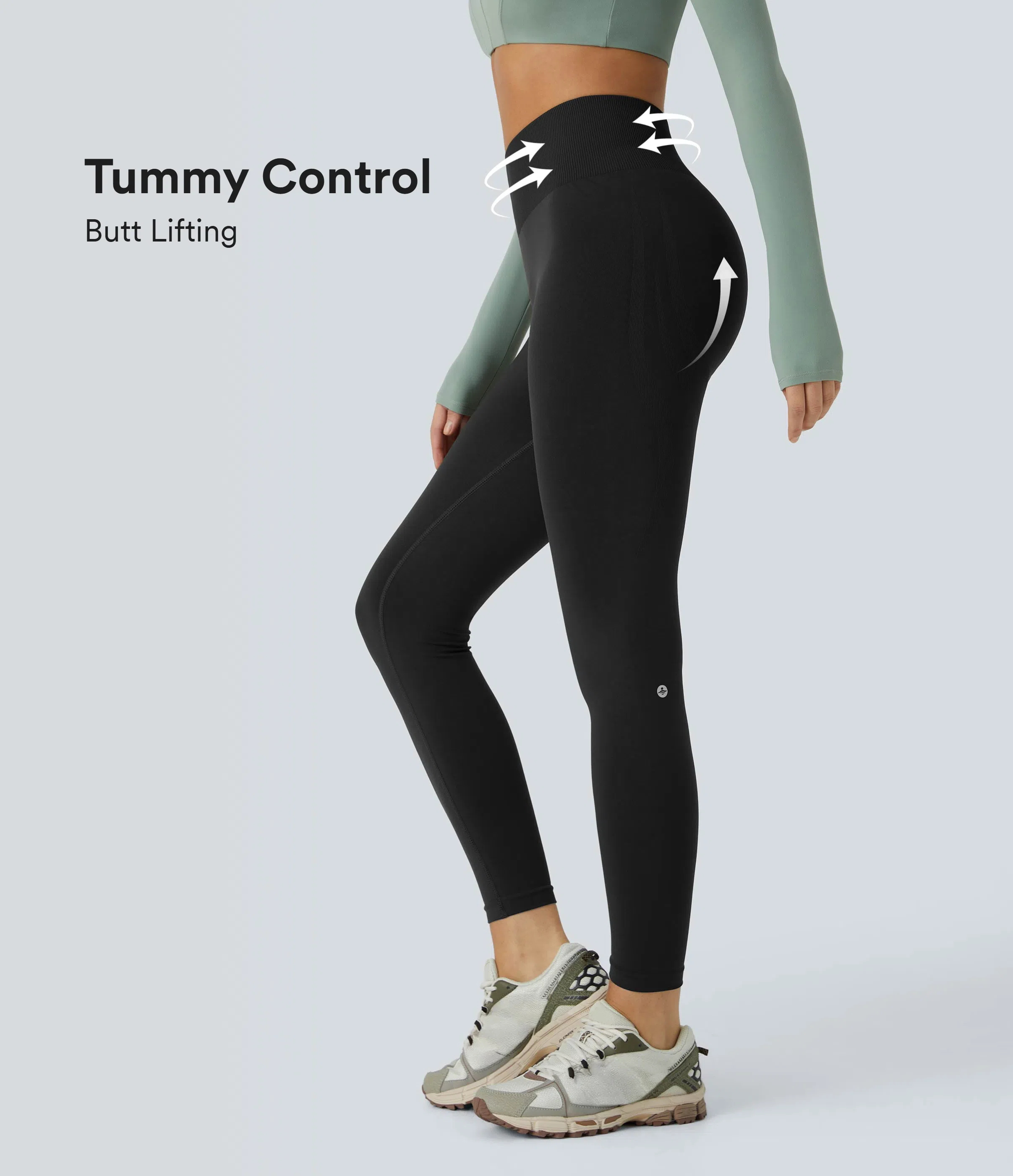 OneForm Seamless Flow Mid Rise Tummy Control Butt Lifting Yoga Leggings