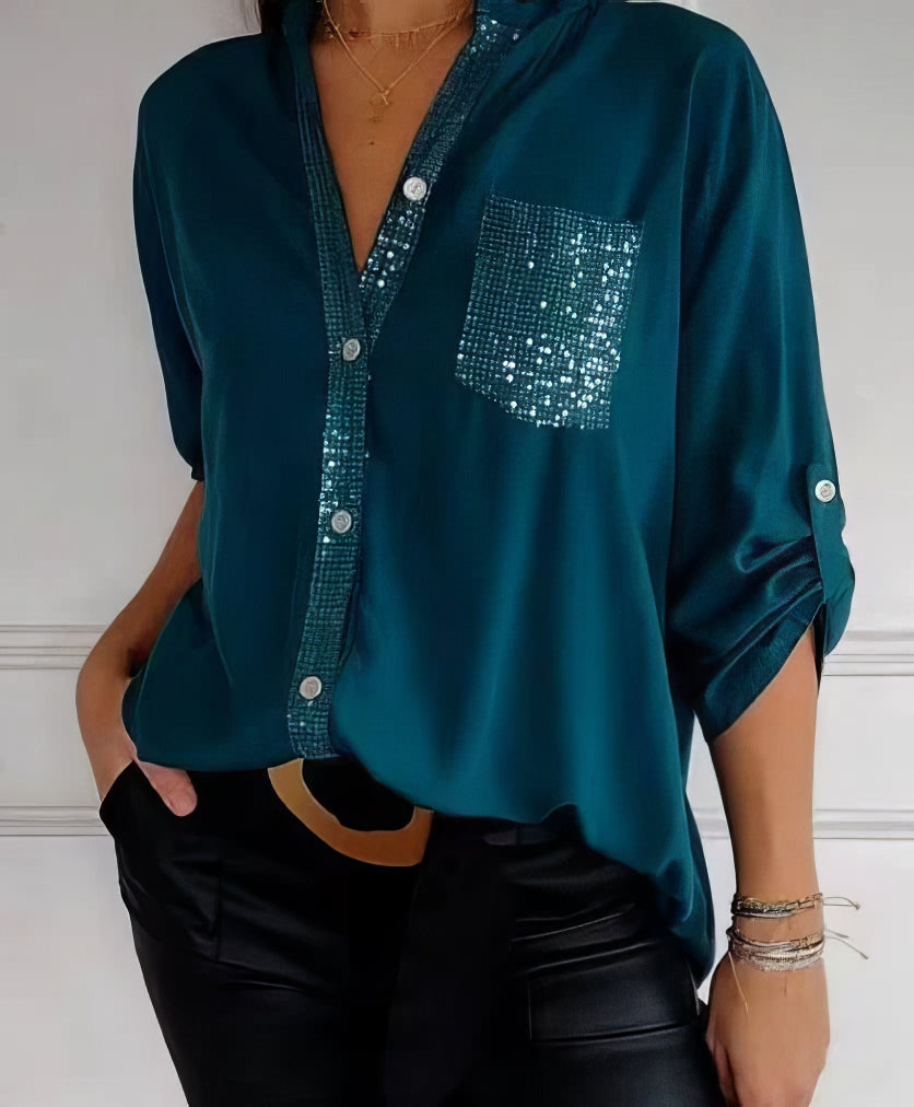 Gianna | Daily Patchwork Sequin Top