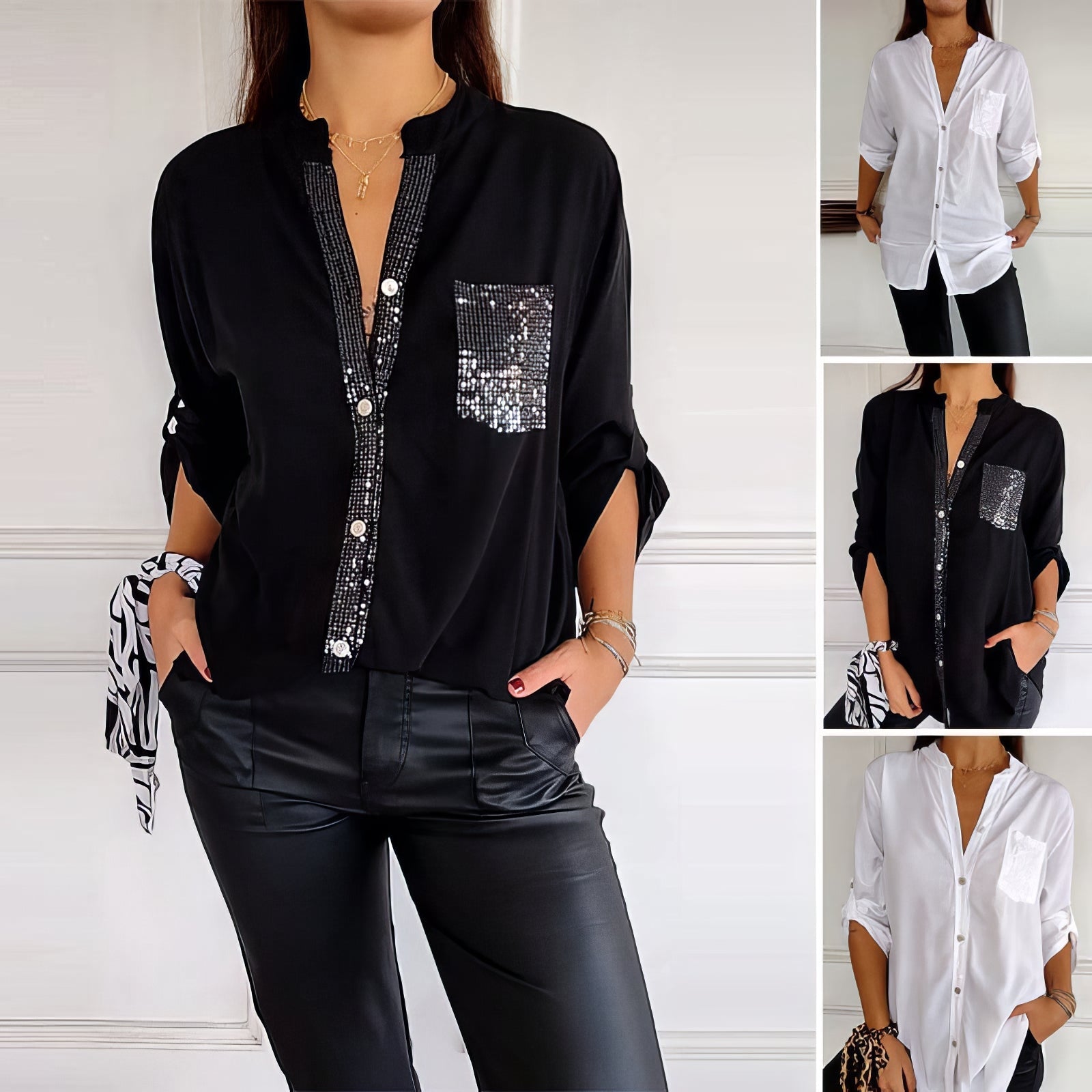 Gianna | Daily Patchwork Sequin Top