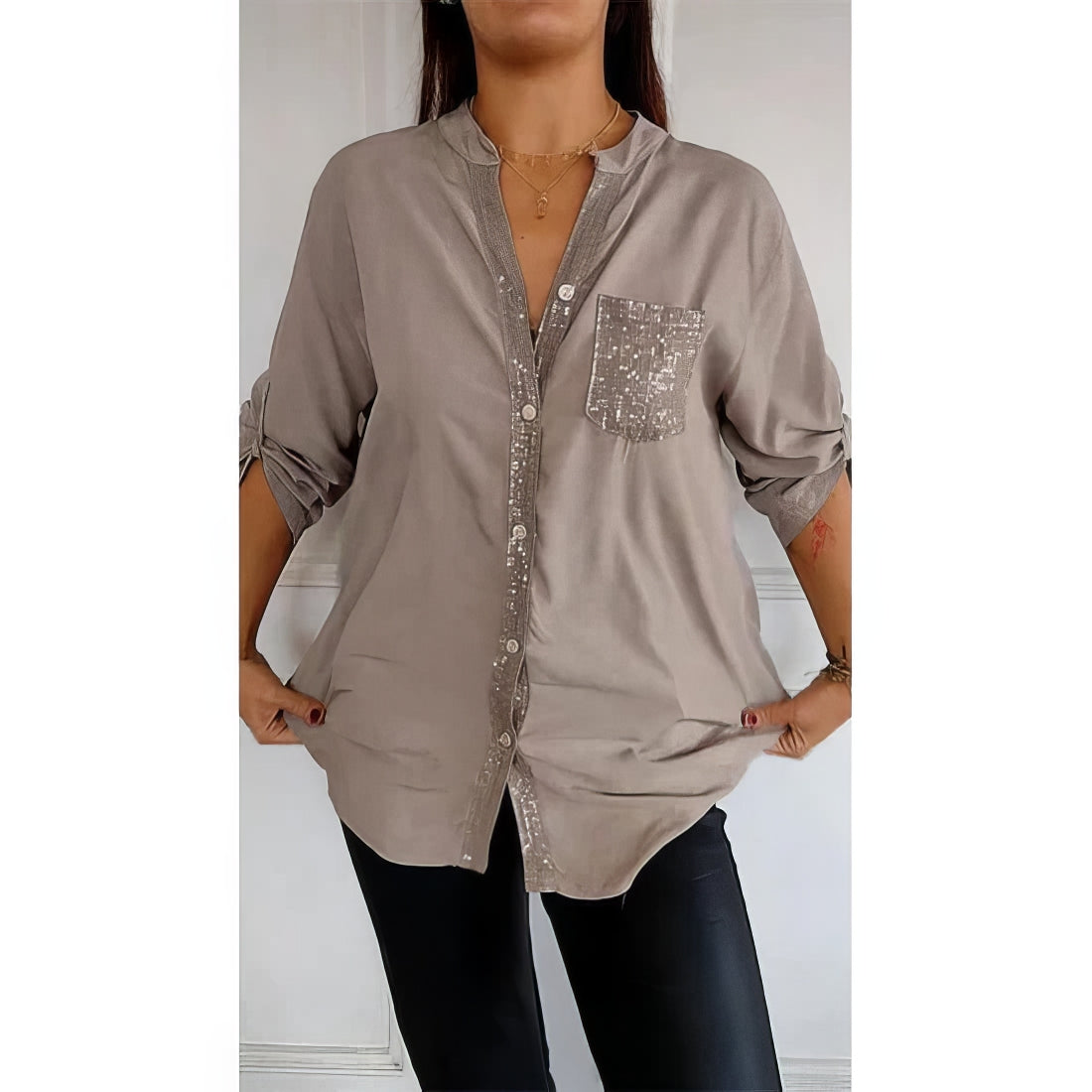 Gianna | Daily Patchwork Sequin Top