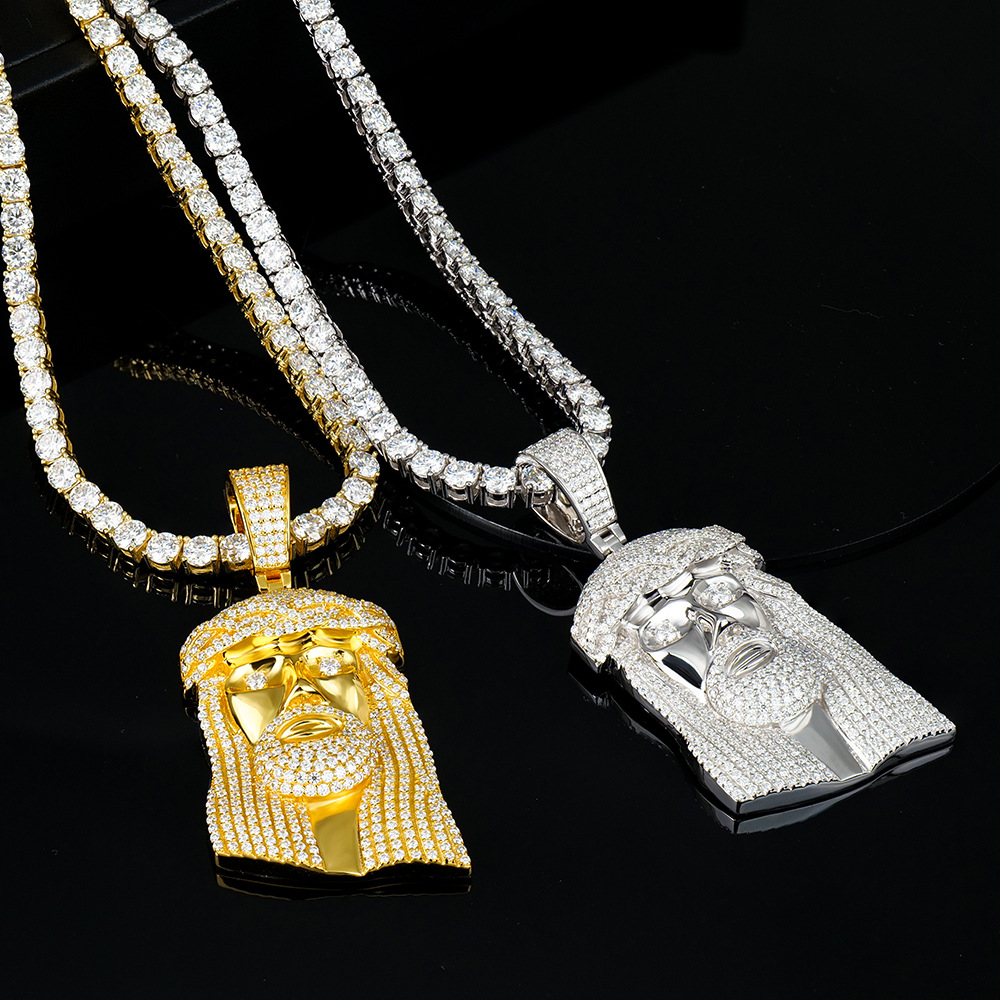 Fully Pavé-Lab Moissanite Jesus Christ Pendant