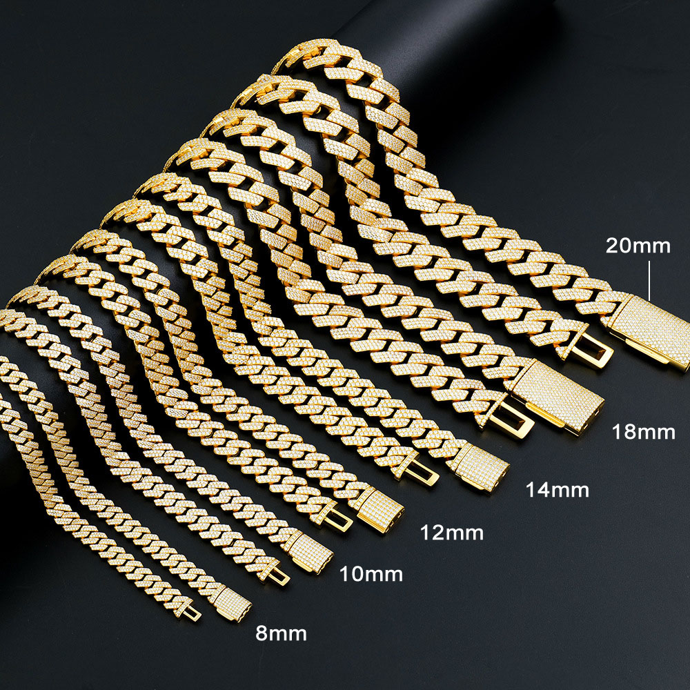 Fully Pavé Moissanite Cuban Necklace S925-SlimGlow Lab