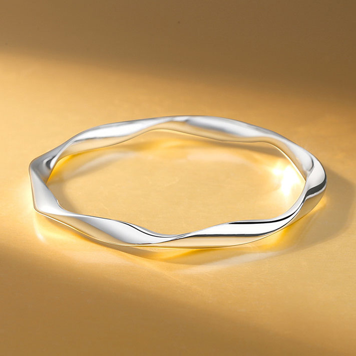 Solid .999 Sterling Silver Möbius Strip Bracelet 54-60MM Valentines Gift for Her