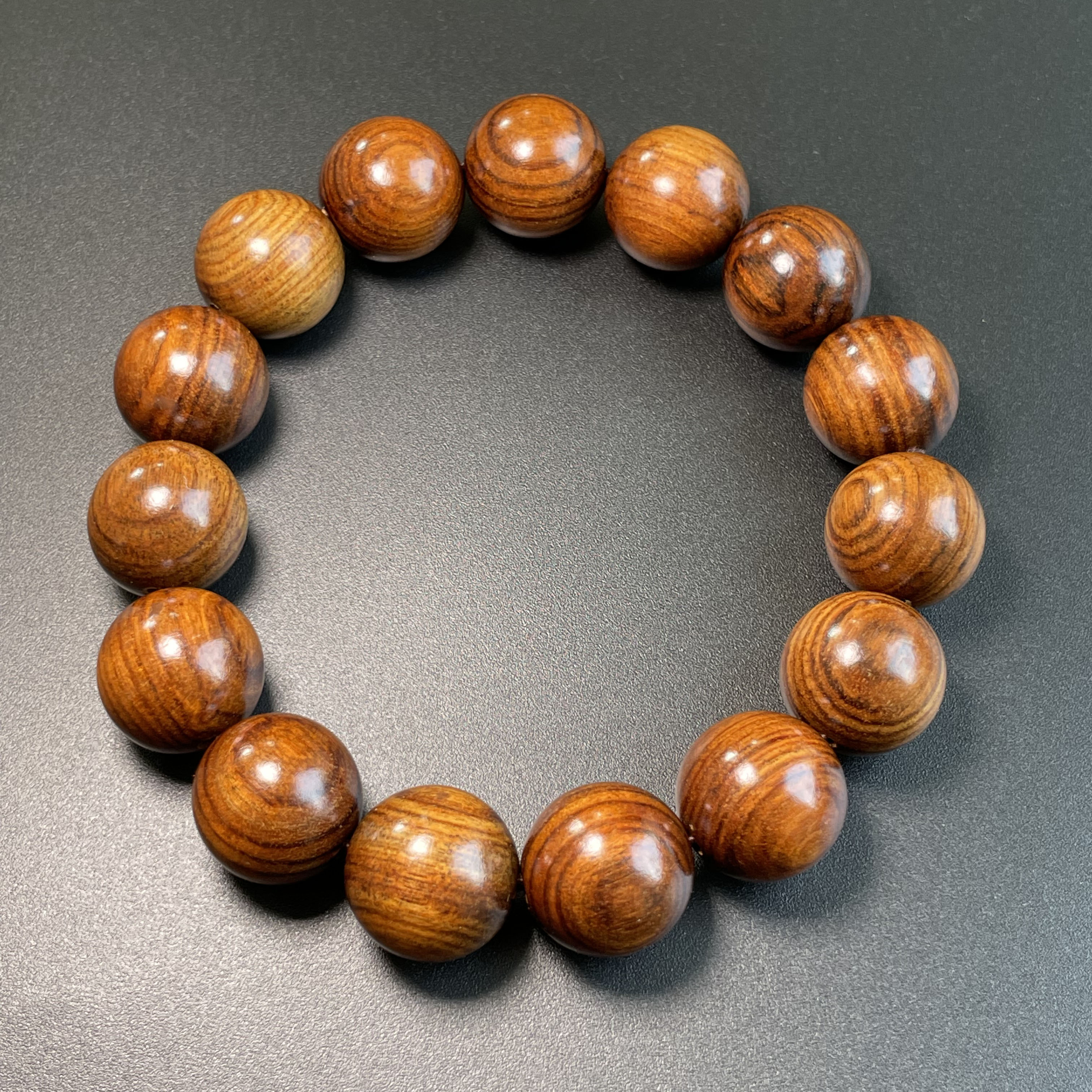Old-Growth Huanghuali Single Loop Bracelet - 1.5mm | Natural Spiritual Wood Jewelry for Men & Women