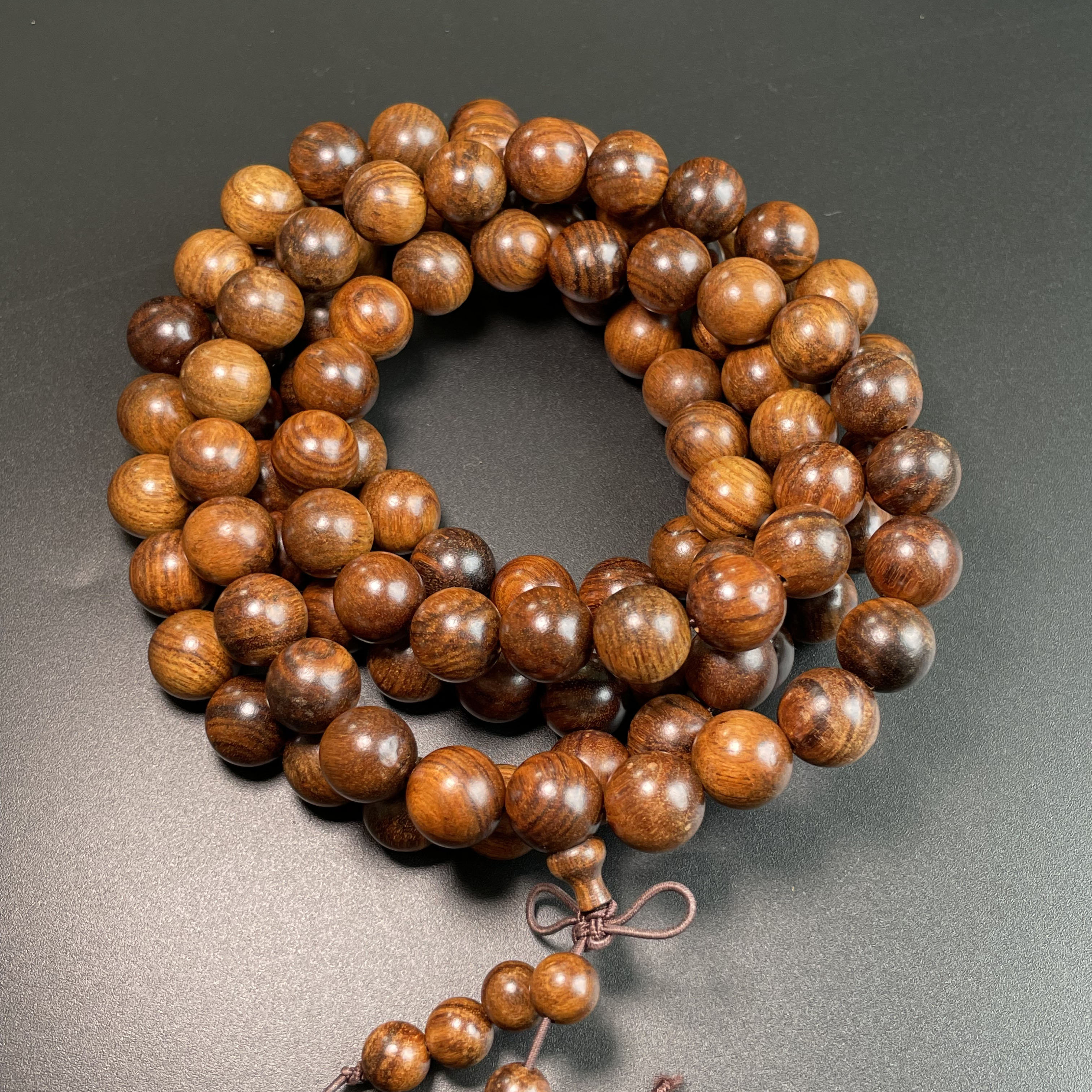 Old-Growth Huanghuali 108 Mala Beads - 0.6/0.8/1.0/1.2mm | Layerable Bracelet Necklace for Men Women