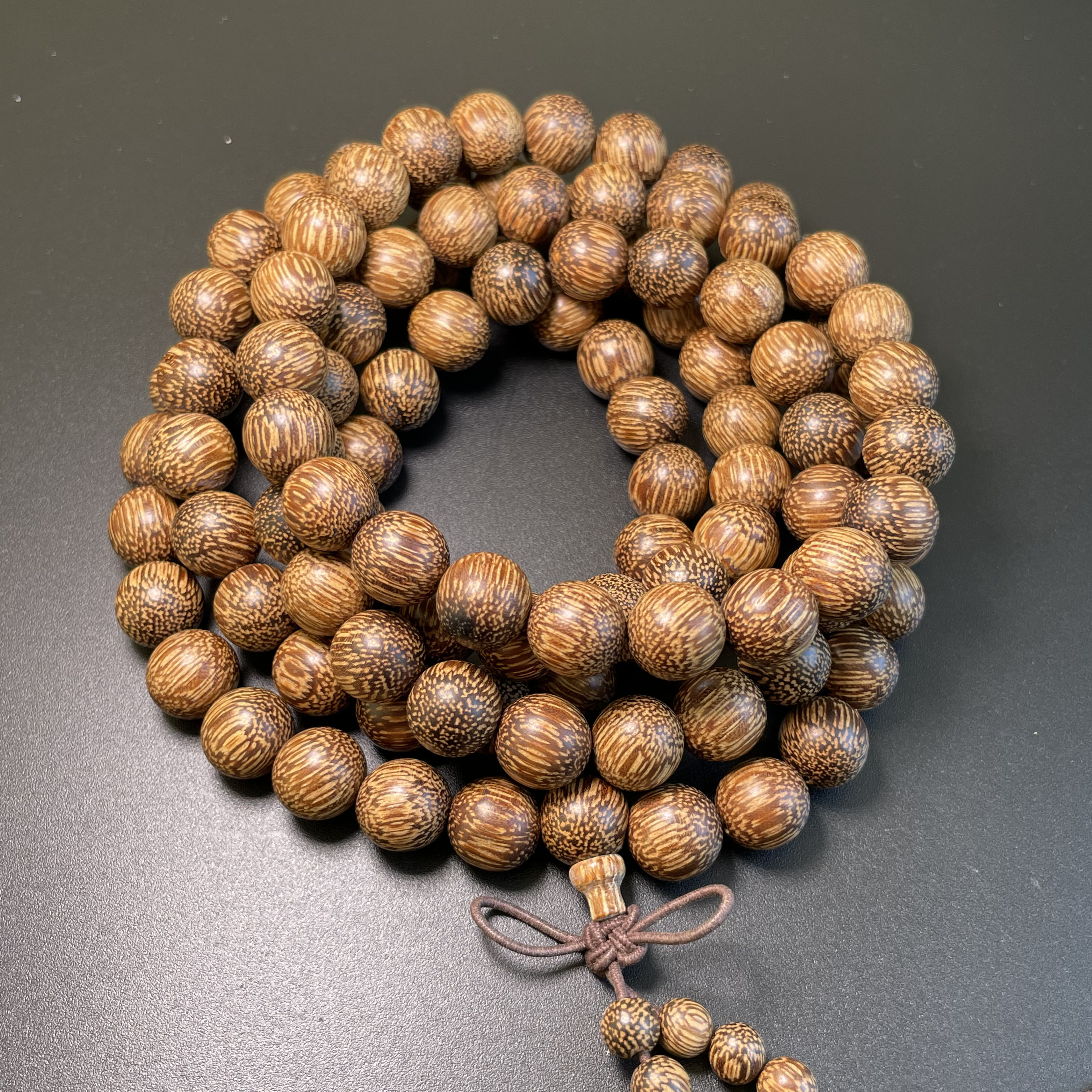 Wenge Wood 108 Mala Beads - 0.8/1.0mm | Layerable Bracelet Necklace for Men & Women