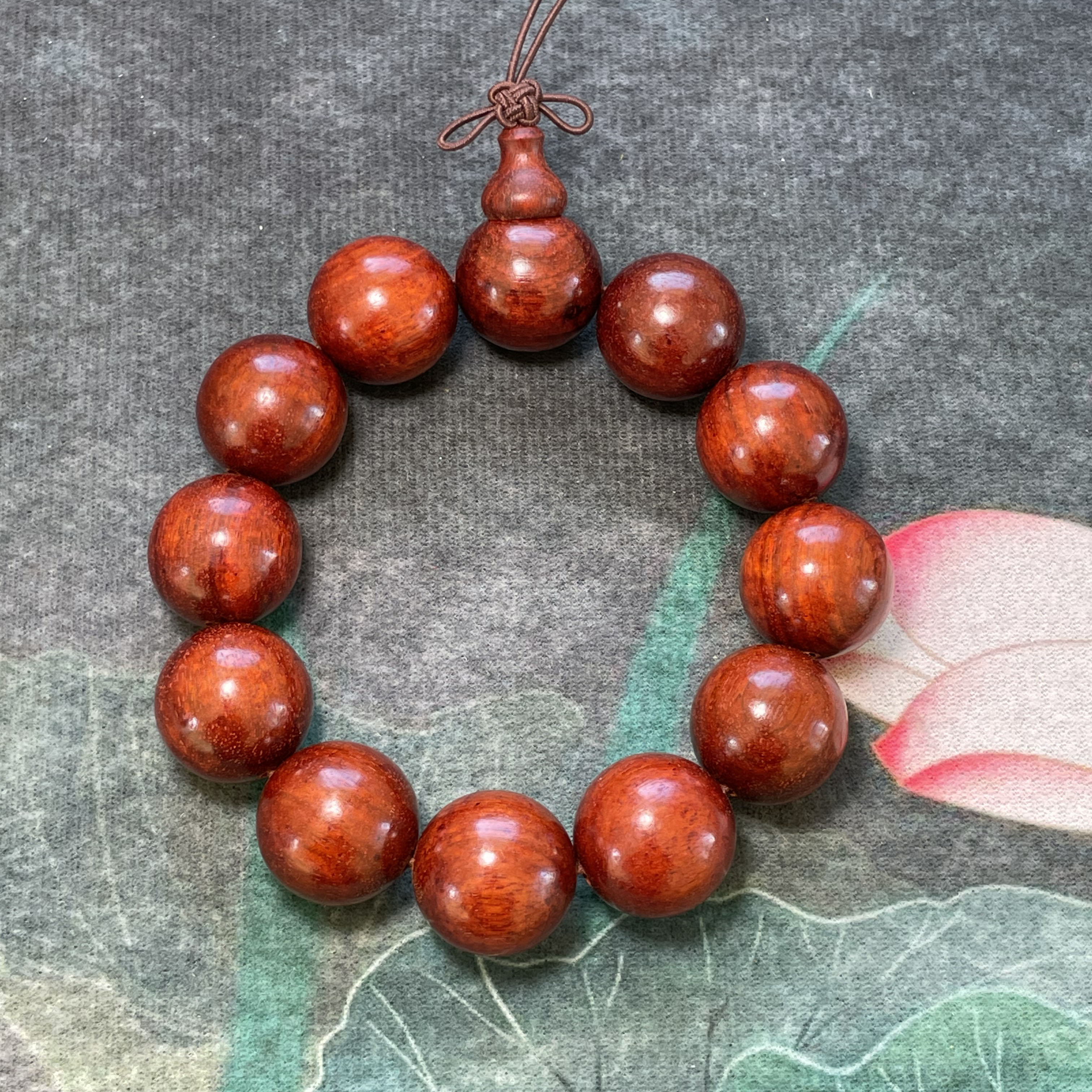 Indian Red Sandalwood Single Loop Bracelet - 1.2/1.5/1.8/2.0mm | Spiritual Jewelry for Men & Women