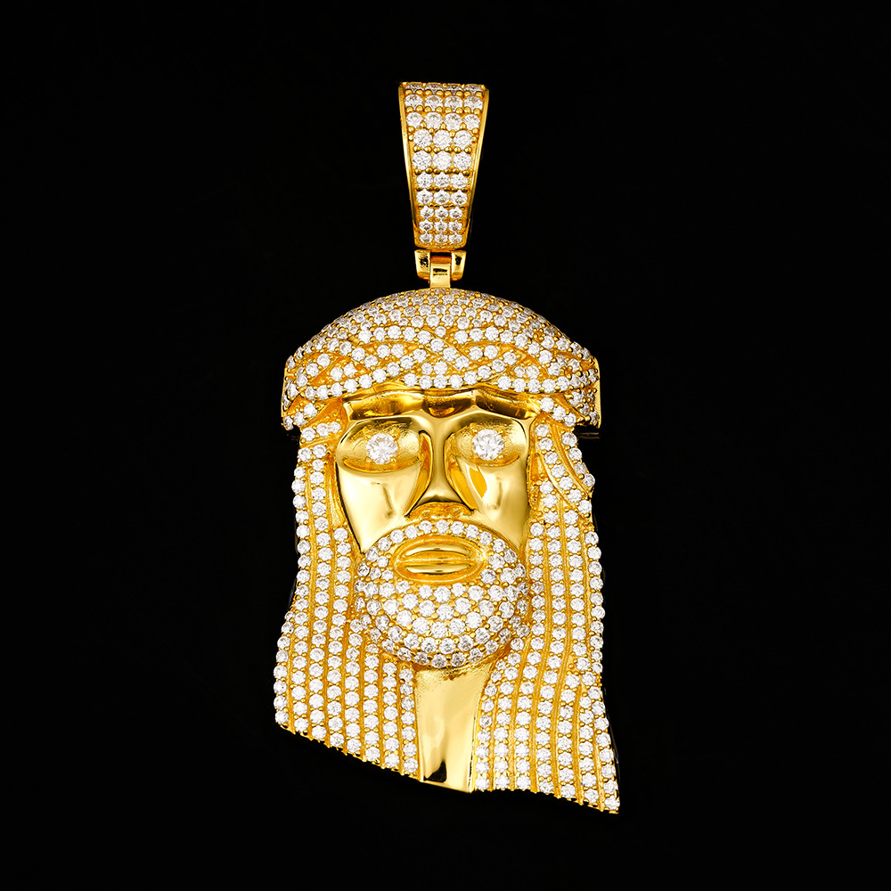 Fully Pavé-Lab Moissanite Jesus Christ Pendant