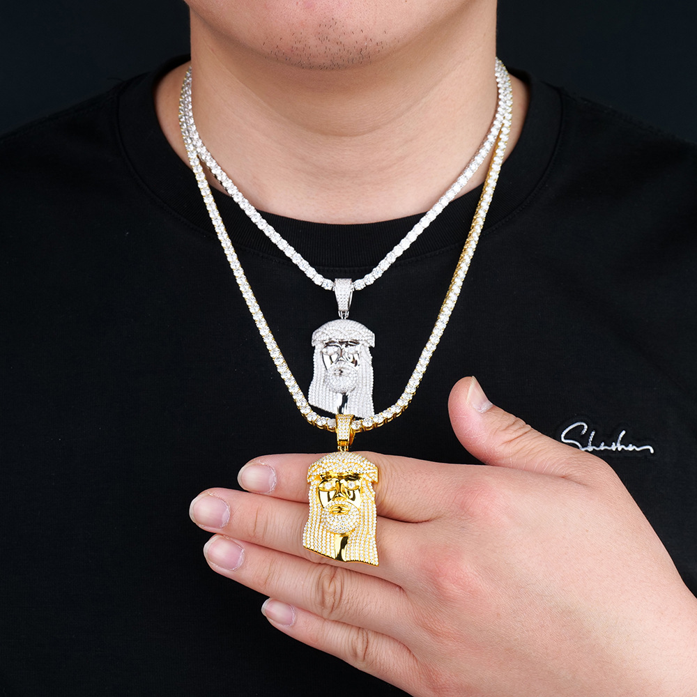 Fully Pavé-Lab Moissanite Jesus Christ Pendant