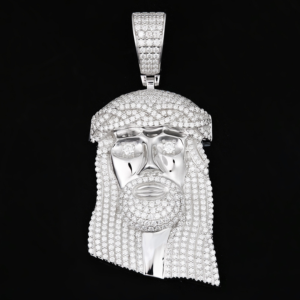 Fully Pavé-Lab Moissanite Jesus Christ Pendant