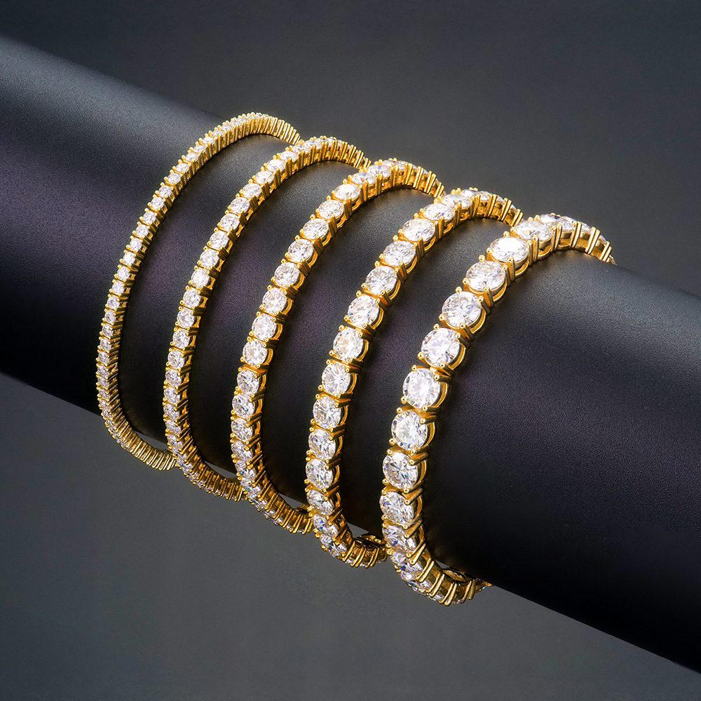 2-6MM Hip-Hop Iced Out Moissanite Tennis Bracelet | Daily & Party Statement Jewelry-SlimGlow Lab