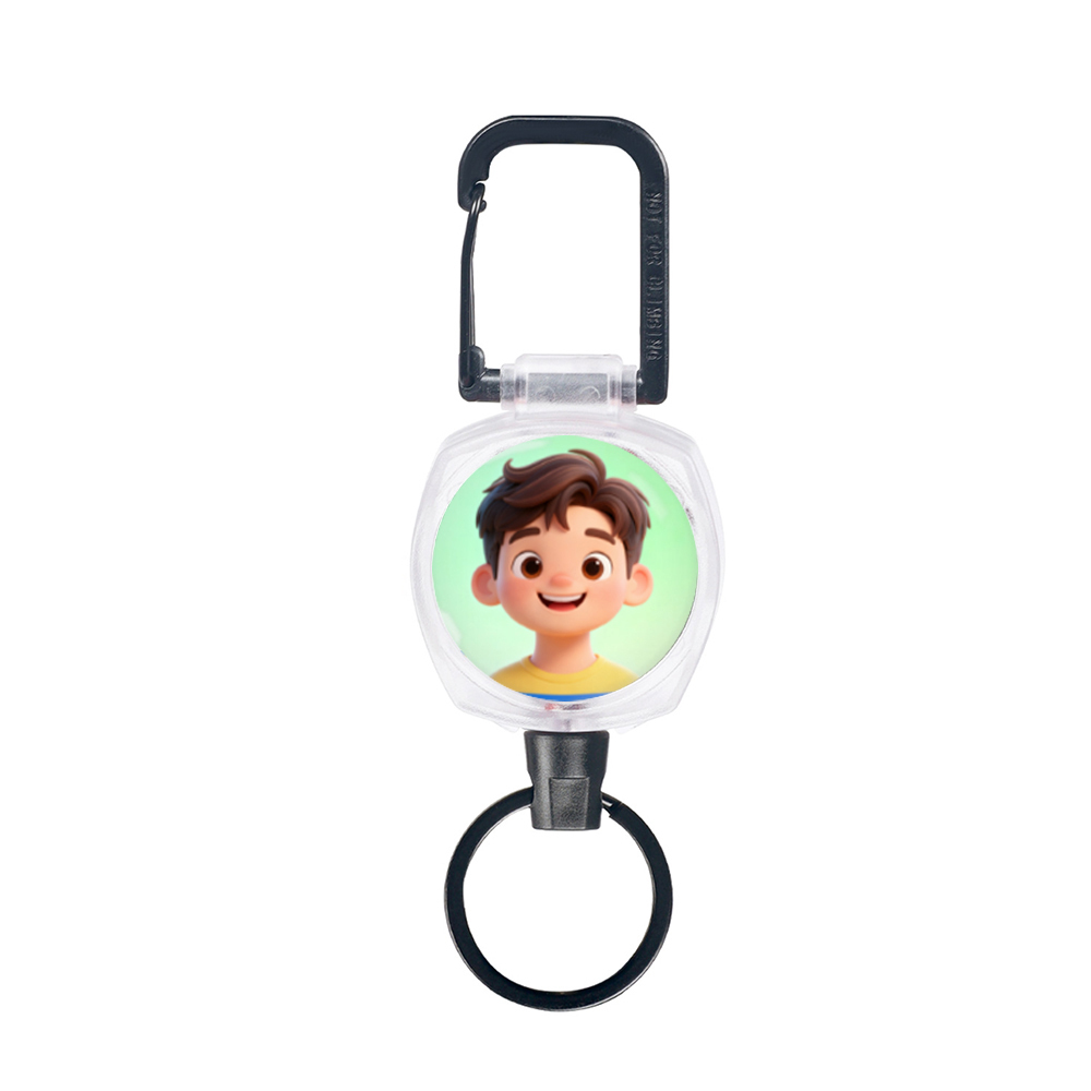 1pc Photo Custom Retractable Keychain Heavy Duty Badge Holder, Personalized ID Badge Reel with 23.6'' Retractable Cord