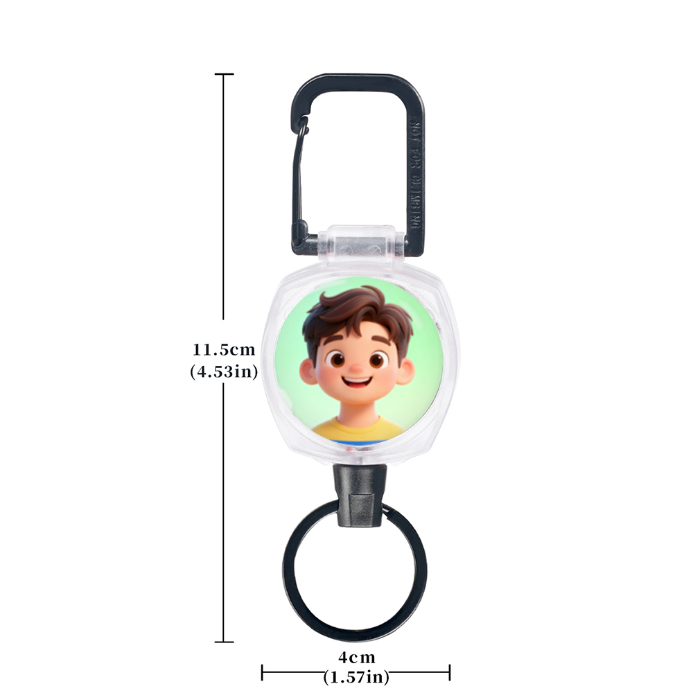 1pc Photo Custom Retractable Keychain Heavy Duty  Badge Holder, Personalized ID Badge Reel with 23.6''  Retractable Cord