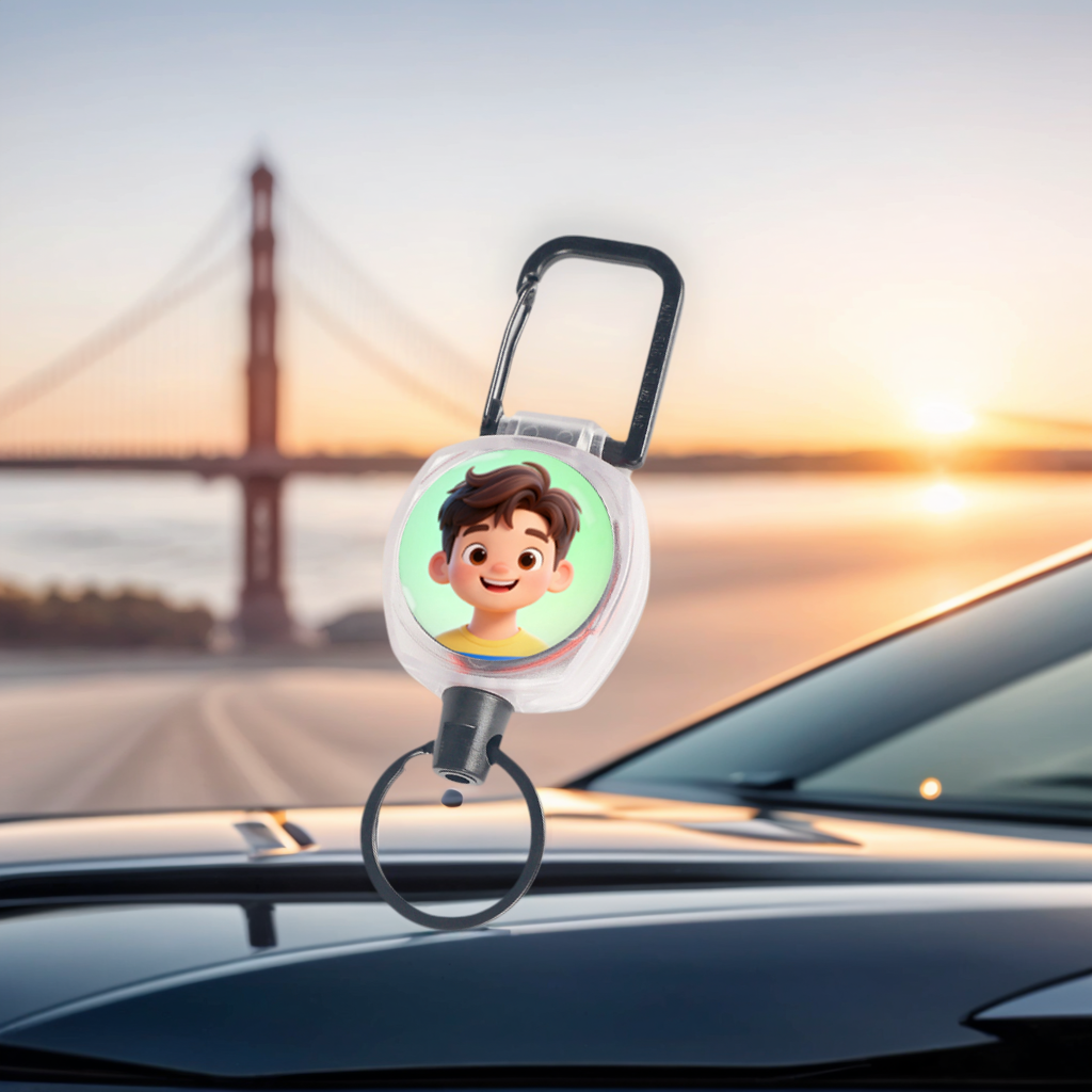 1pc Photo Custom Retractable Keychain Heavy Duty  Badge Holder, Personalized ID Badge Reel with 23.6''  Retractable Cord