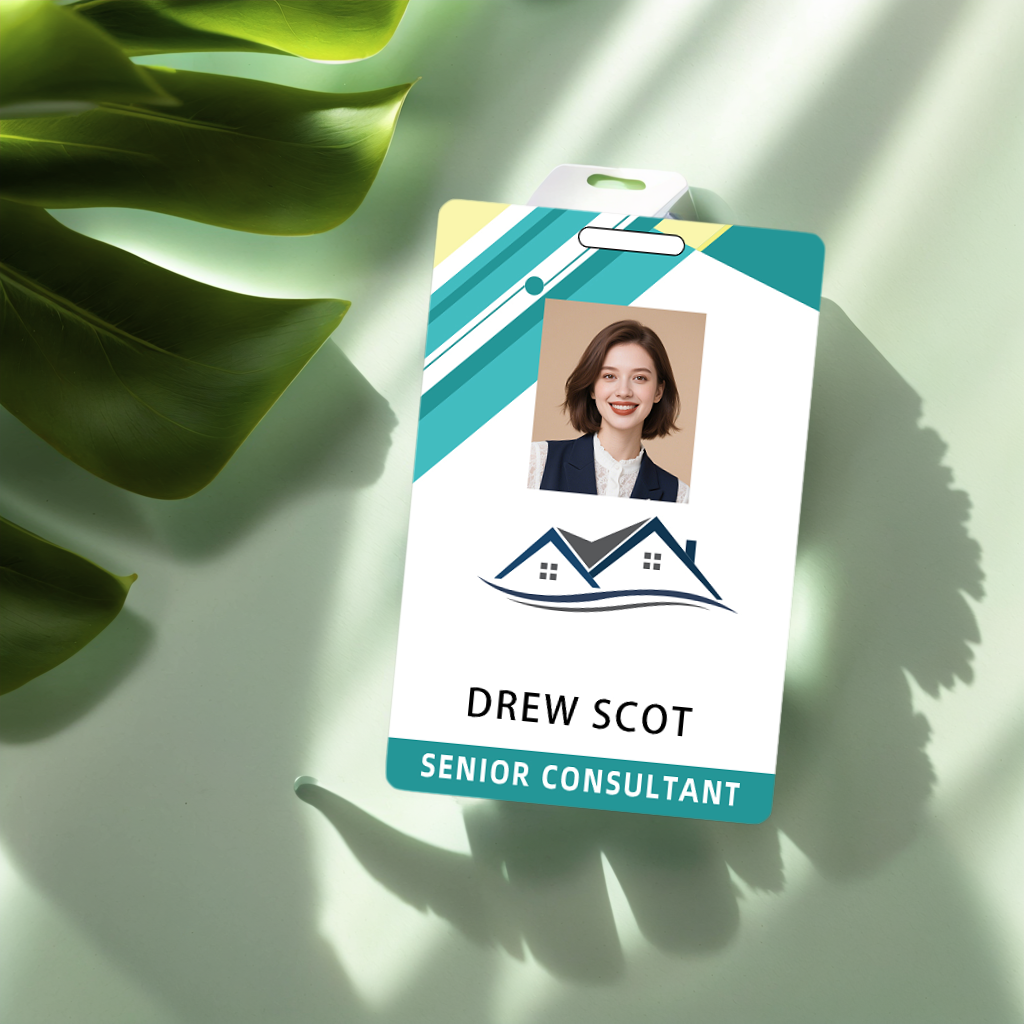 Style T83 Custom Print Employee ID Badge , Personalized Name Badge Double Sided Print with Name, Photo, Logo