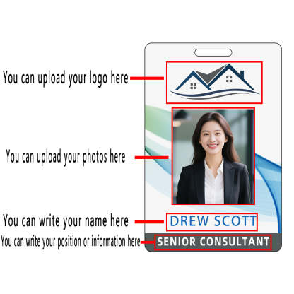 Style Y003 Custom Print Employee ID Badge,customized Id Badge with Name Picture