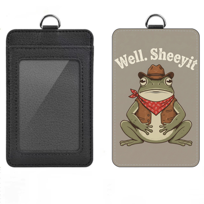 PU Leather ID Badge Holder with Clear ID Window