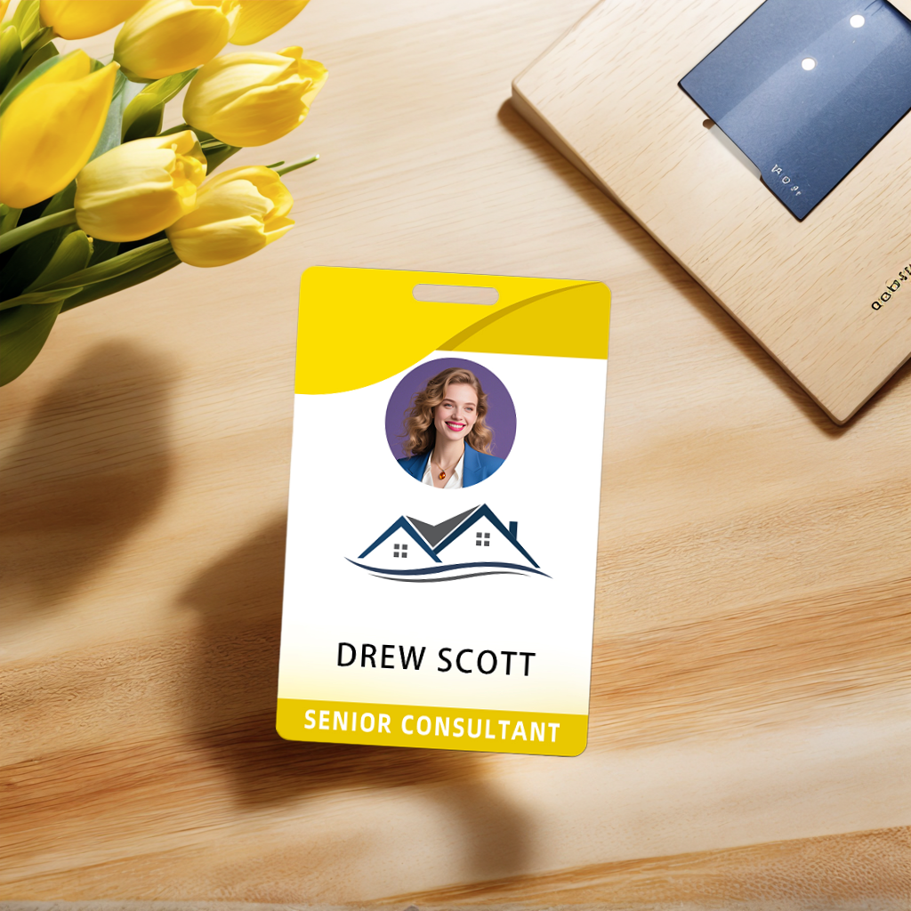 Style T86 Custom Print Employee ID Badge , Personalized Name Badge Double Sided Print with Name, Photo, Logo