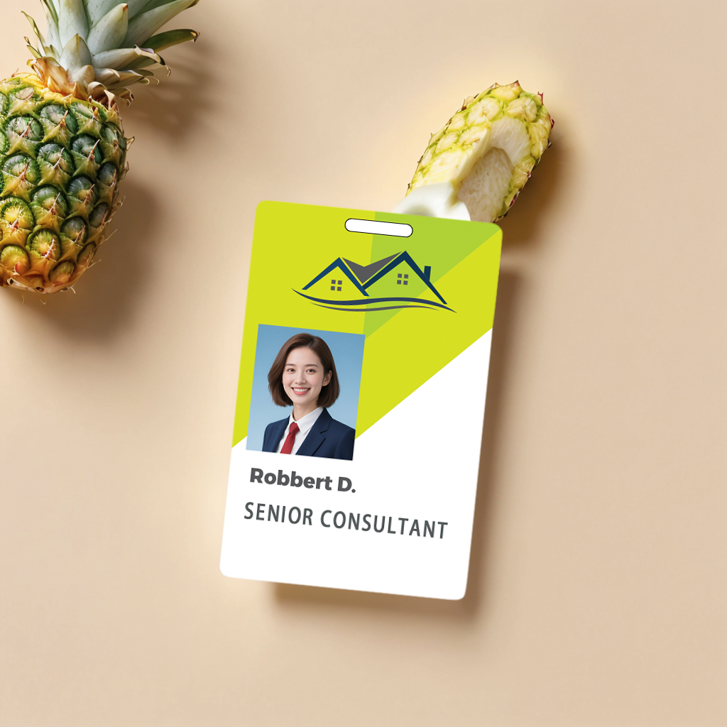 Style T043 Custom Print Employee ID Badge , Personalized Name Badge Double Sided Print with Name, Photo, Logo