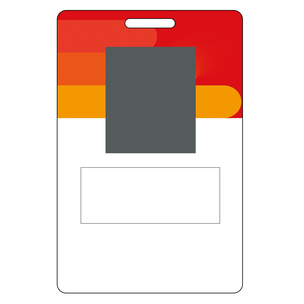 Style D14 Custom Print Employee ID Badge with Text, Personalized Name Badge Double Sided Print with Name, Photo, Logo