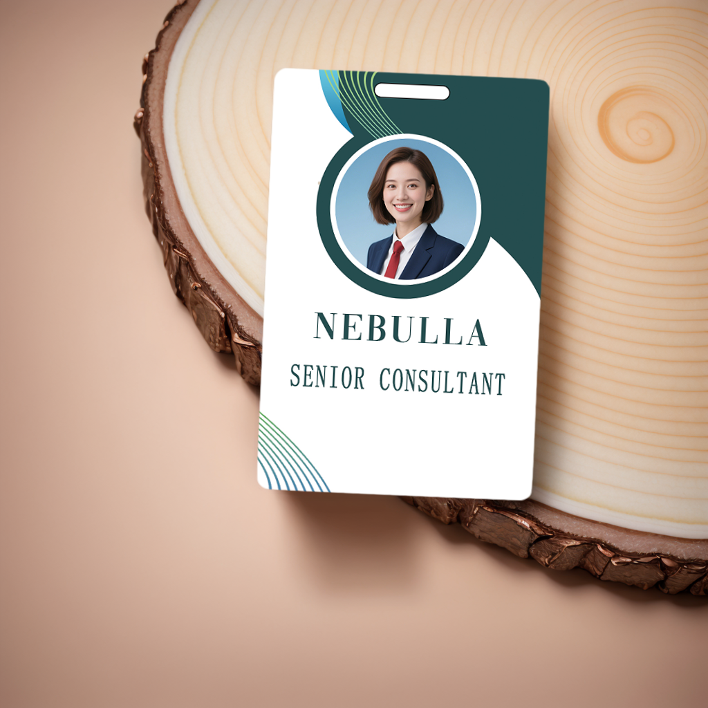 Style T038 Custom Print Employee ID Badge , Personalized Name Badge Double Sided Print with Name, Photo, Logo