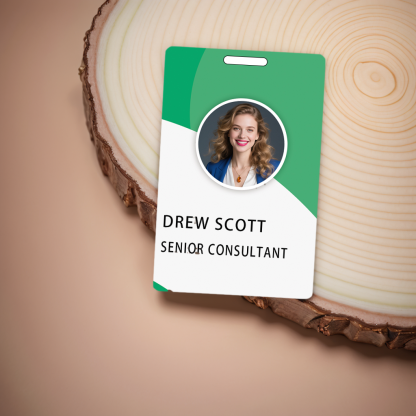 Style T102 Custom Print Employee ID Badge , Personalized Name Badge Double Sided Print with Name, Photo, Logo