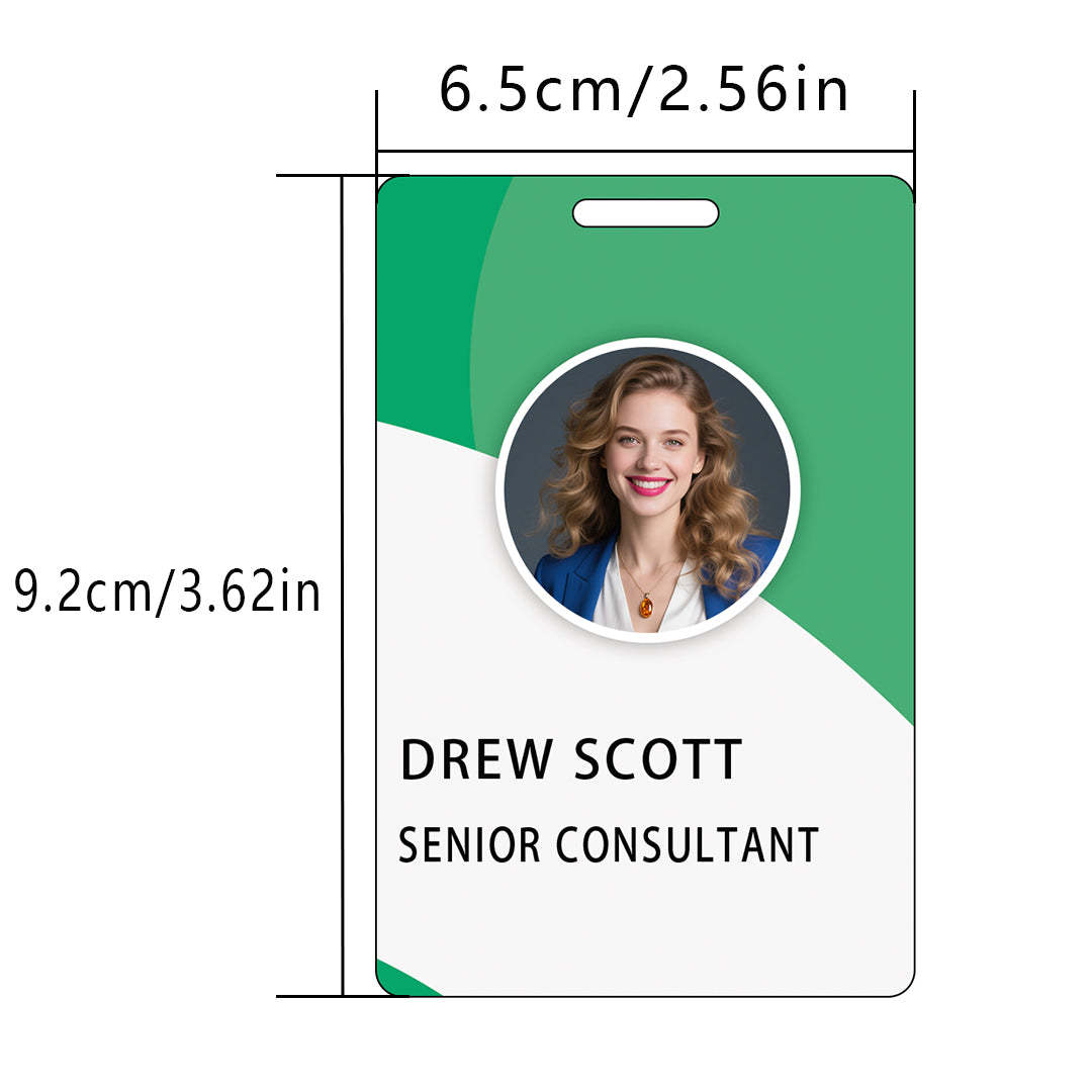 Style T102 Custom Print Employee ID Badge , Personalized Name Badge Double Sided Print with Name, Photo, Logo