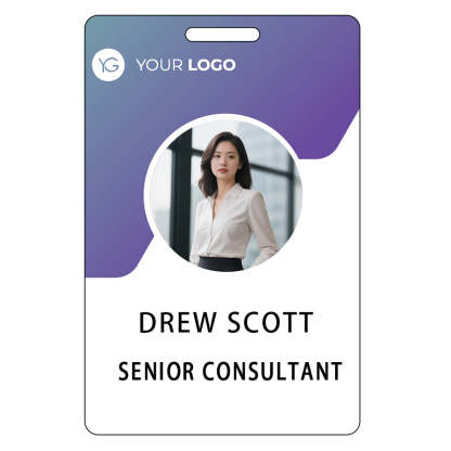 Style Y-11 Custom Print Employee ID Badge,customized Id Badge with Name Picture