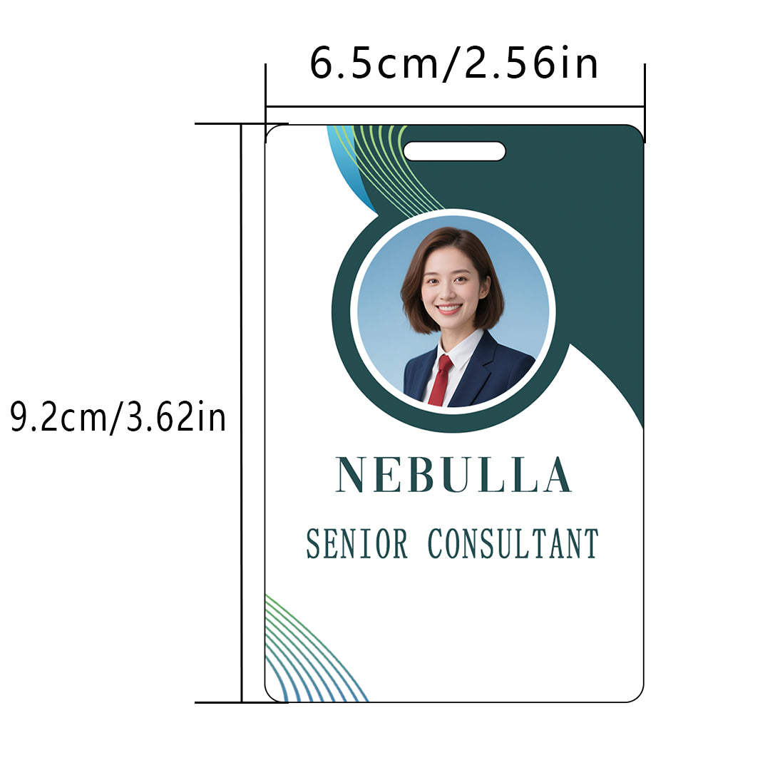 Style T038 Custom Print Employee ID Badge , Personalized Name Badge Double Sided Print with Name, Photo, Logo