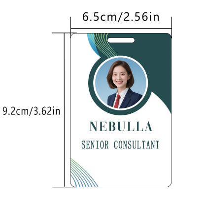 Style T038 Custom Print Employee ID Badge , Personalized Name Badge Double Sided Print with Name, Photo, Logo