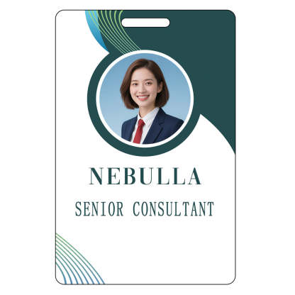 Style T038 Custom Print Employee ID Badge , Personalized Name Badge Double Sided Print with Name, Photo, Logo