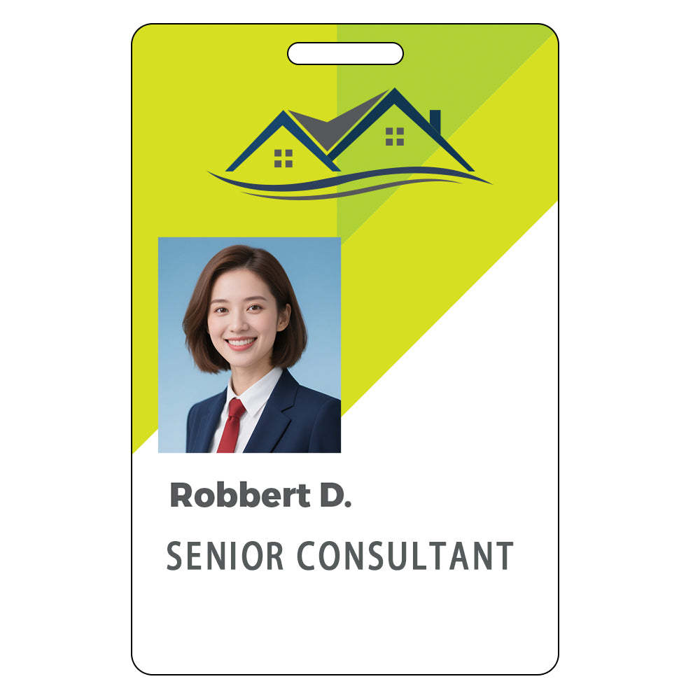 Style T043 Custom Print Employee ID Badge , Personalized Name Badge Double Sided Print with Name, Photo, Logo