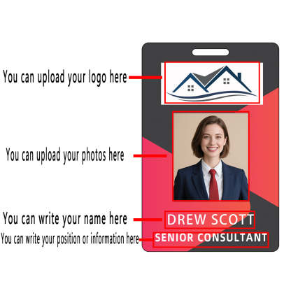 Style Y6 Custom Print Employee ID Badge,customized Id Badge with Name Picture