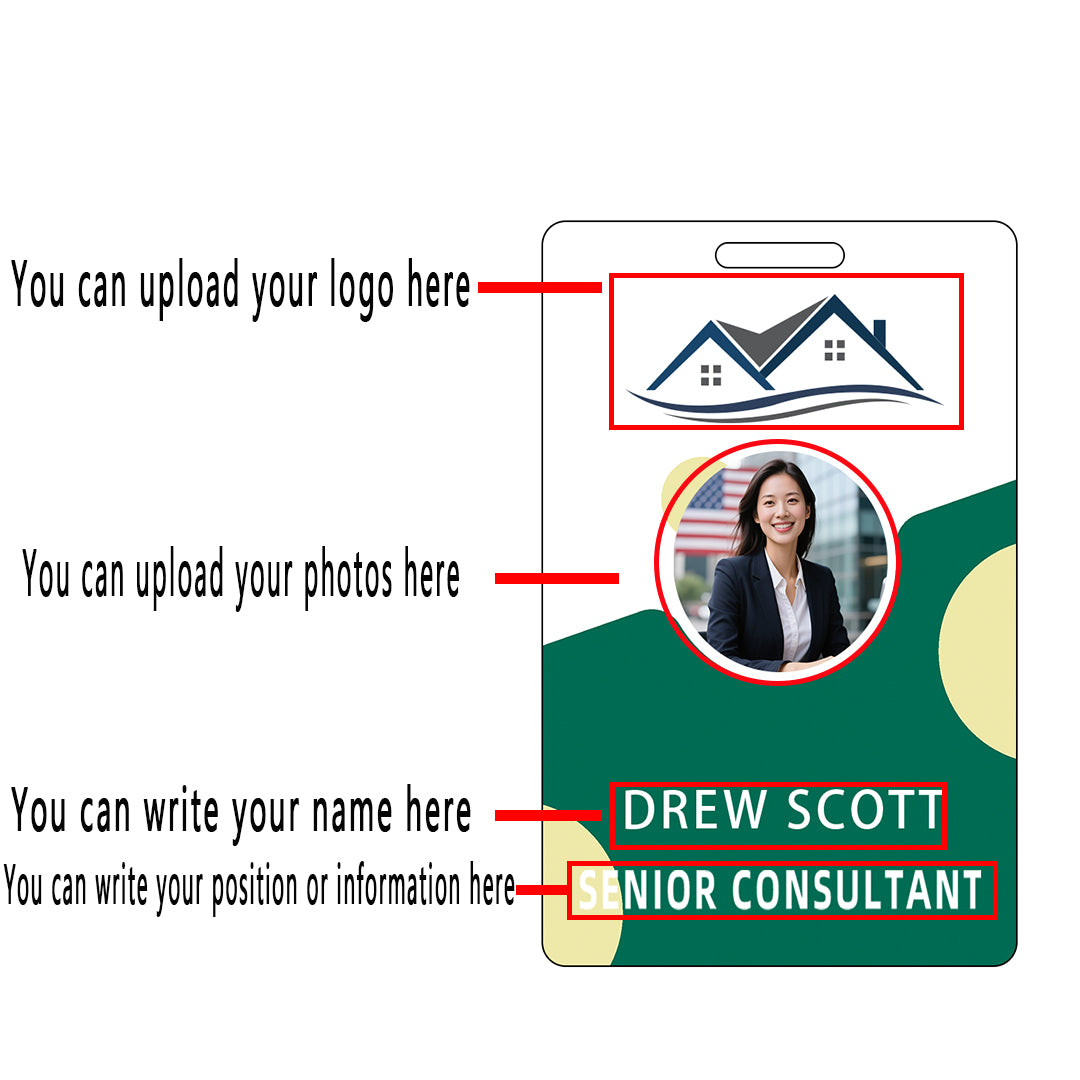 Style Y13 Custom Print Employee ID Badge,customized Id Badge with Name Picture