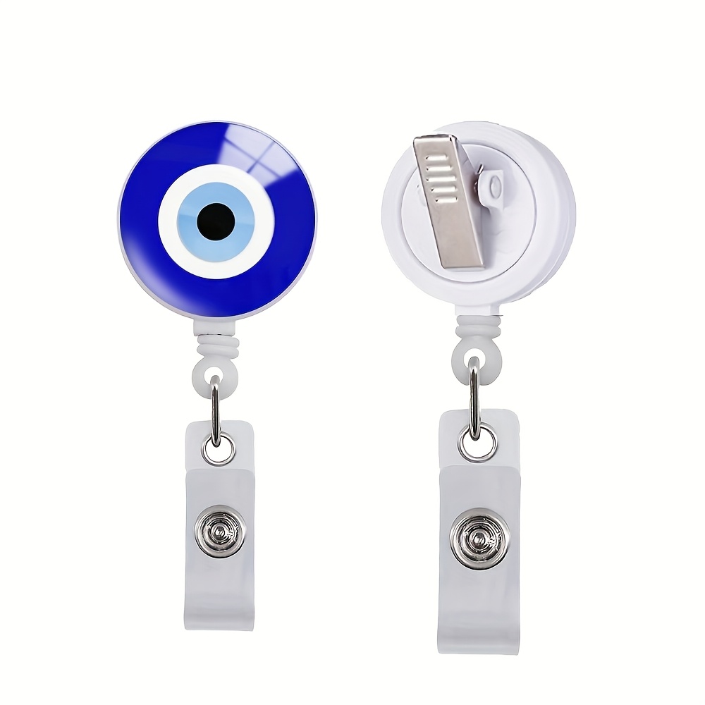Blue eyed Retractable ID Name Badge Holder Reels with Swivel Alligator Clip