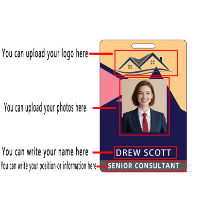 Style Y033 Custom Print Employee ID Badge,customized Id Badge with Name Picture
