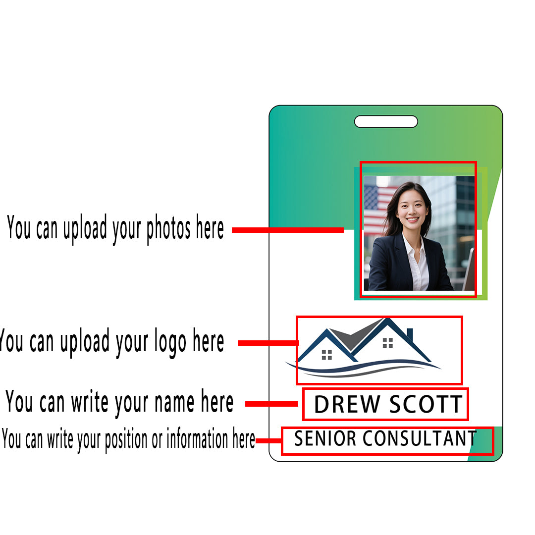 Style Y18 Custom Print Employee ID Badge,customized Id Badge with Name Picture