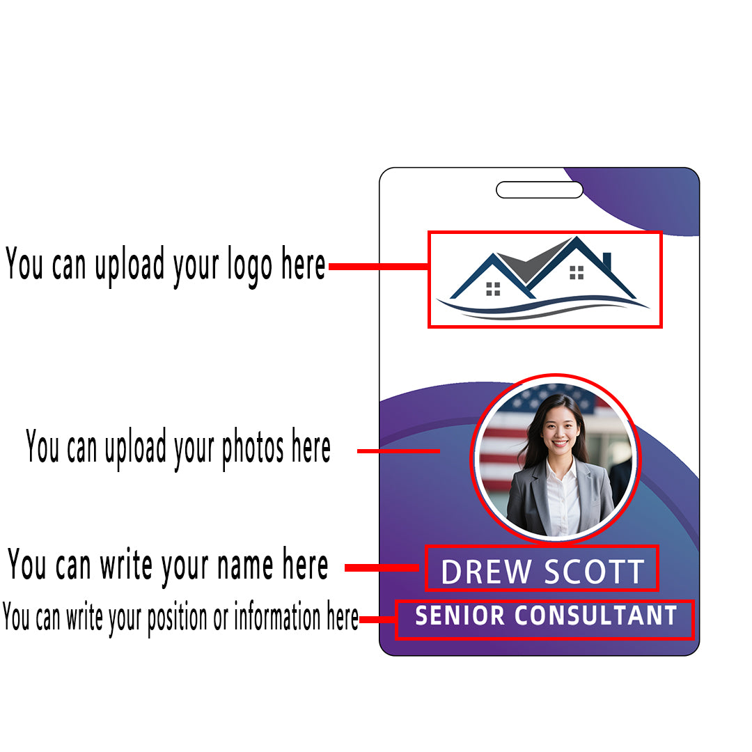 Style Y035 Custom Print Employee ID Badge,customized Id Badge with Name Picture