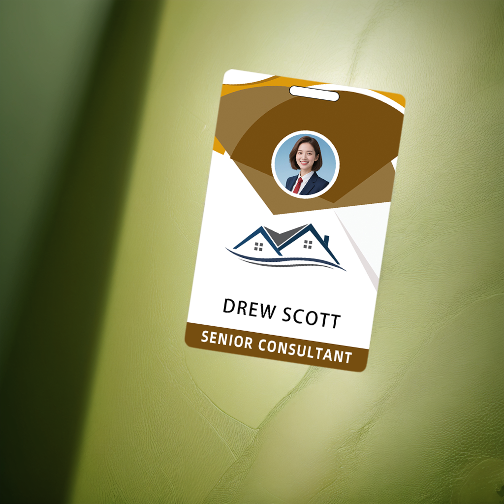 Style T77 Custom Print Employee ID Badge , Personalized Name Badge Double Sided Print with Name, Photo, Logo
